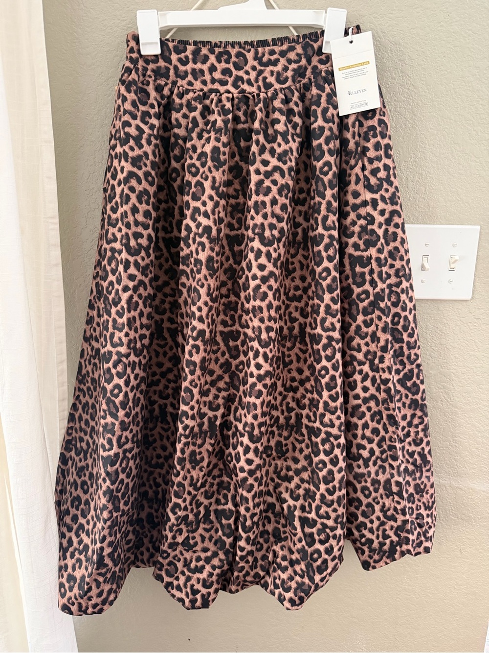 Leopard Print Midi Skirt in Brown and Black